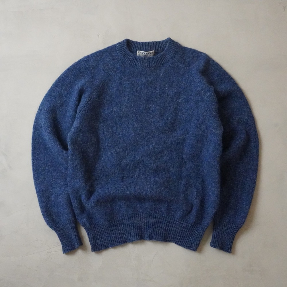 Vintage Harbour Classics Mens Large Blue 100% Shetland Wool Crewneck Sweater L